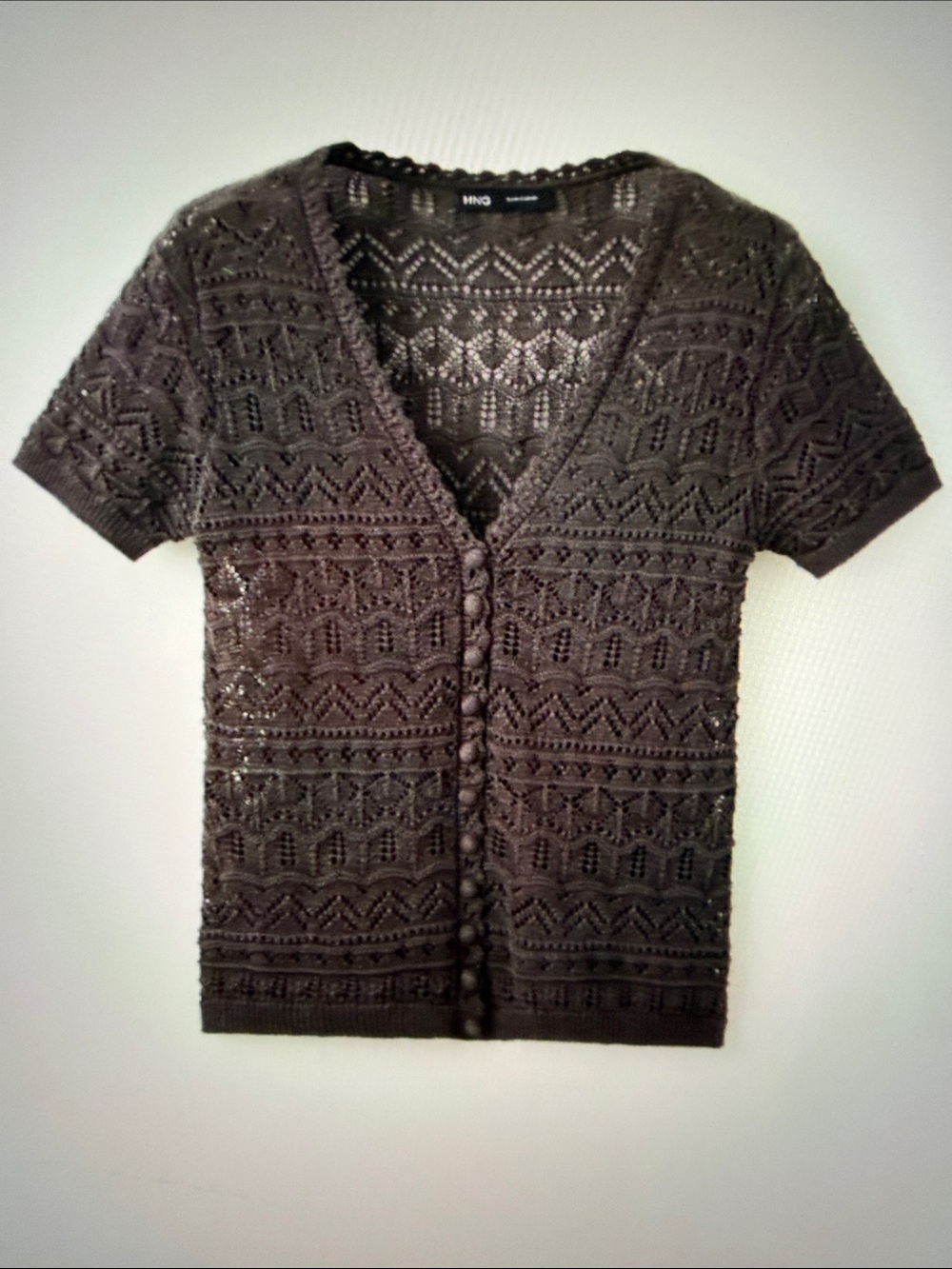 Mango Open Work Knit Cardigan